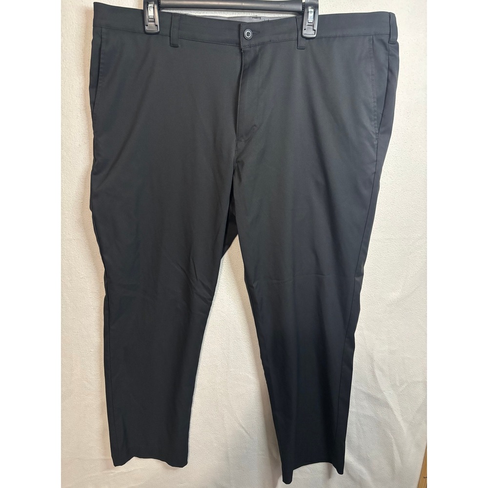 Ben Hogan Mens Black Performance Golf Pants 38x30 Flat Front Recycled Polyester